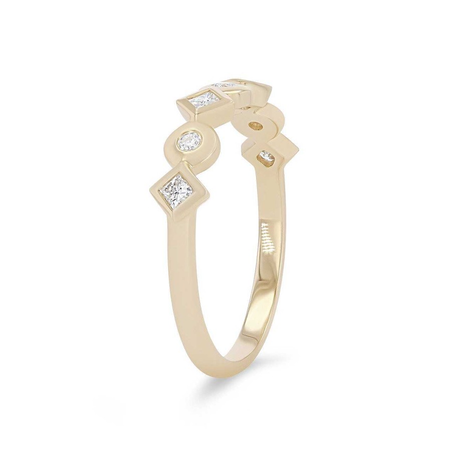 Diamonds Direct Fashion Rings | Michael M. Mixed Shape Bezel Ring Yellow Gold 14K