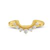 Diamonds Direct Women'S Bands | Contour Graduated Diamond Three Prong Wedding Band By Classique Yellow Gold 14K