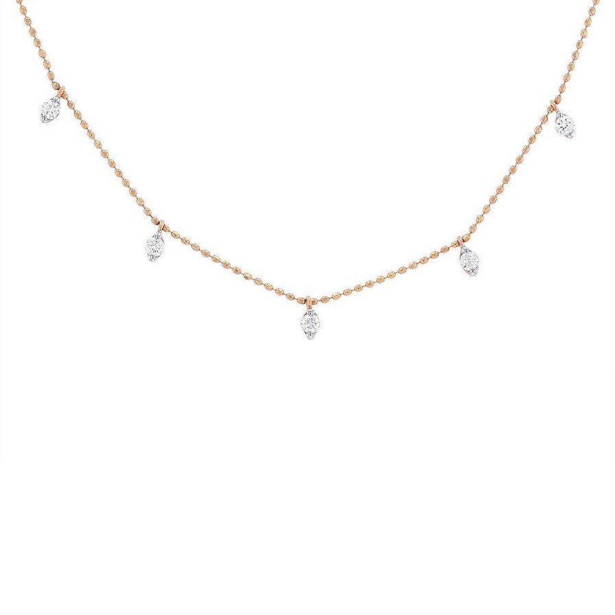 Diamonds Direct Necklaces & Pendants | Diamond Station Necklace Yellow Gold 14K