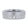 Diamonds Direct Women'S Bands | Matte Princess And Round Diamond 6Mm Wedding Band By Novell White Gold 14K