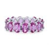 Diamonds Direct Women'S Bands | Pink Sapphire Eternity Band White Gold 18K