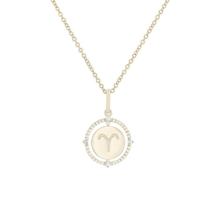 Diamonds Direct Necklaces & Pendants | Diamond Zodiac Pendant Yellow Gold 14K