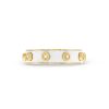 Diamonds Direct Fashion Rings | Michael M. Chroma White Enamel Bezel Ring Yellow Gold 14K