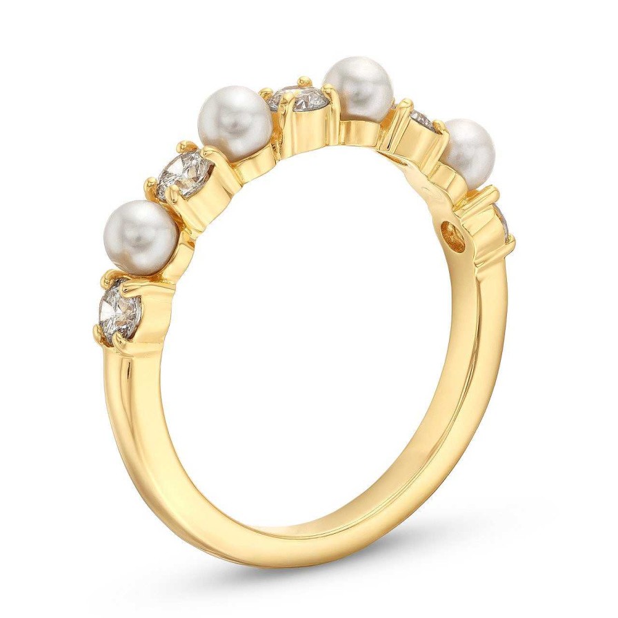 Diamonds Direct Fashion Rings | Alternating Pearl & Diamond Ring