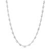 Diamonds Direct Necklaces & Pendants | Emerald Diamond Bar Station Tennis Necklace White Gold 14K