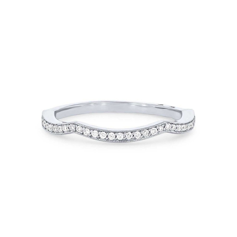 Diamonds Direct Women'S Bands | Tacori Ribbon Contour Wedding Band White Gold 18K