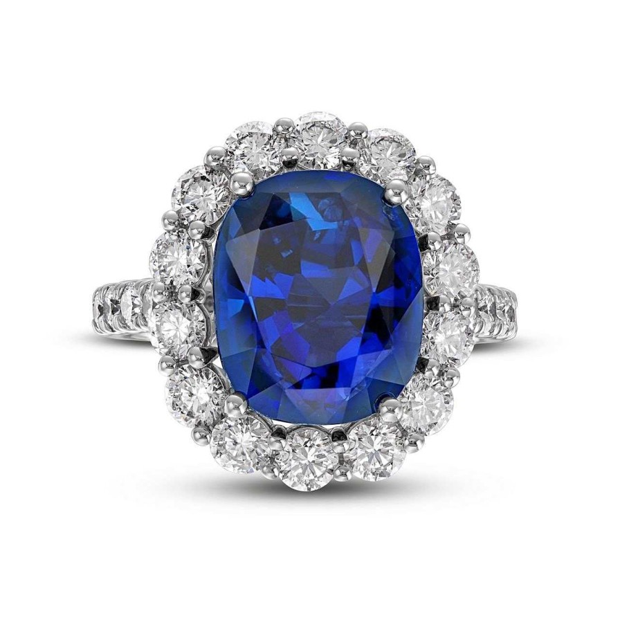 Diamonds Direct Rings | Sapphire And Diamond Halo Ring