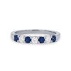 Diamonds Direct Women'S Bands | Alternating Sapphire And Diamond Wedding Band By Classique Yellow Gold 14K