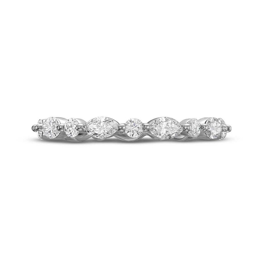 Diamonds Direct Women'S Bands | Alternating Marquise And Round Diamond Eternity Band By C. Gonshor Rose Gold 14K