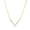 Diamonds Direct Necklaces & Pendants | Alternating Round And Baguette Diamond V Shape Pendant