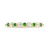 Diamonds Direct Women'S Bands | Alternating Diamond And Emerald Wedding Band Yellow Gold 14K