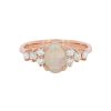 Diamonds Direct Fashion Rings | Opal And Diamond Accented Ring Rose Gold 14K