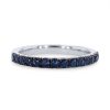 Diamonds Direct Women'S Bands | Sapphire Wedding Band White Gold 14K