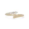 Diamonds Direct Fashion Rings | Diamond Beaded Bypass Ring Rose Gold 14K