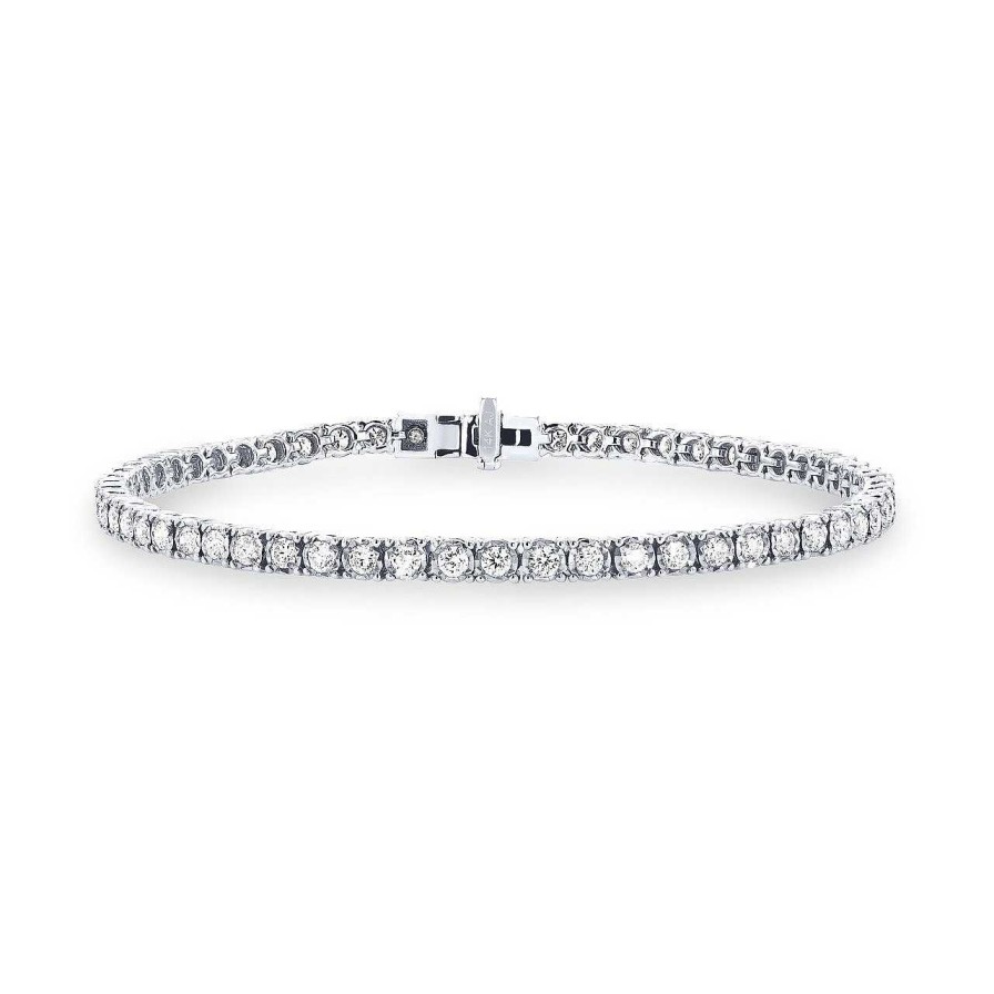 Diamonds Direct Bracelets | Illusion Diamond Tennis Bracelet White Gold 14K