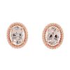 Diamonds Direct Earrings | Morganite Stud With Rope Halo