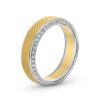 Diamonds Direct Men'S Bands | Verragio Textured Diamond Edge Wedding Band