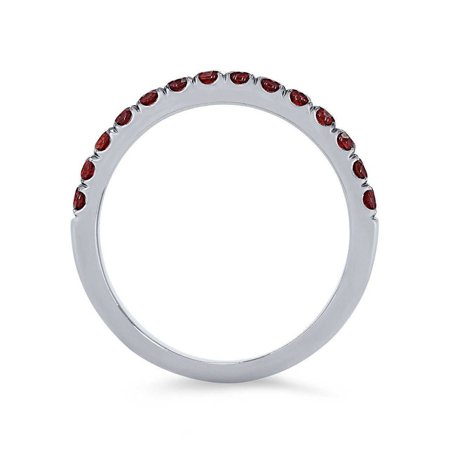 Diamonds Direct Fashion Rings | Garnet Wedding Band White Gold 14K