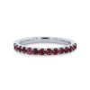 Diamonds Direct Women'S Bands | Pink Tourmaline Wedding Band White Gold 14K