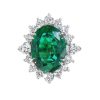 Diamonds Direct Rings | Green Emerald And Diamond Ring Platinum