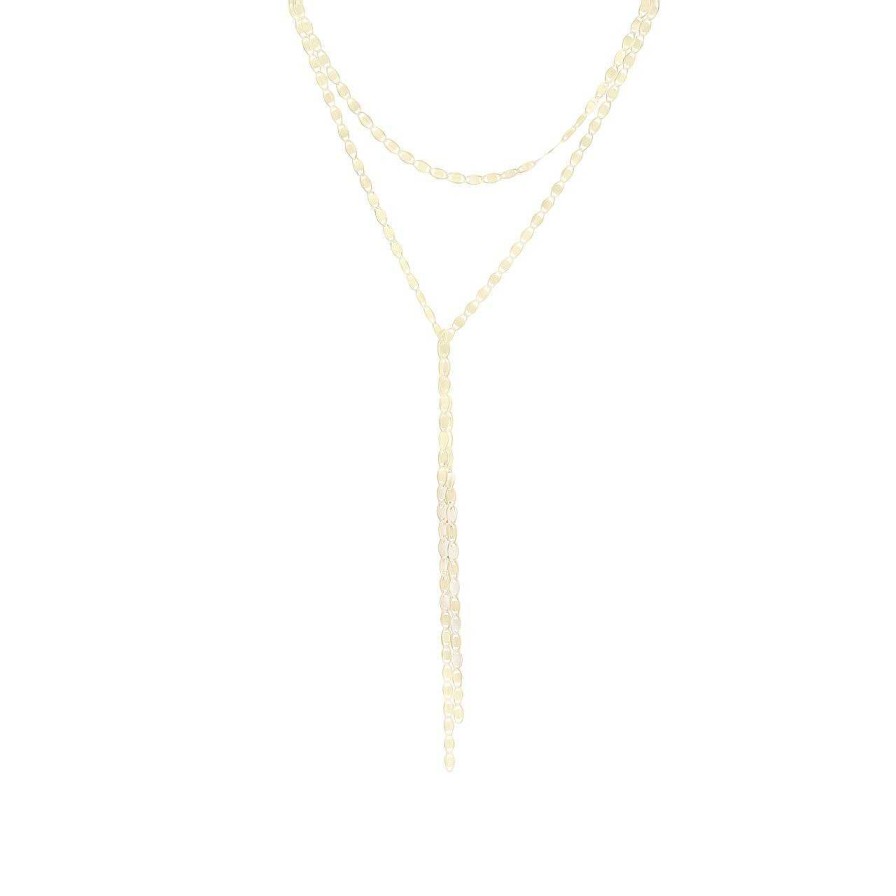 Diamonds Direct Necklaces & Pendants | Gold Double Strand Drop Adjustable Necklace Yellow Gold 14K