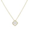 Diamonds Direct Necklaces & Pendants | Milgrain Border Diamond Clover Pendant Yellow Gold 14K