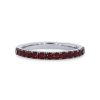 Diamonds Direct Women'S Bands | Garnet Wedding Band White Gold 14K