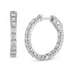 Diamonds Direct Earrings | Classic In/Out Diamond Hoop Earrings White Gold 14K