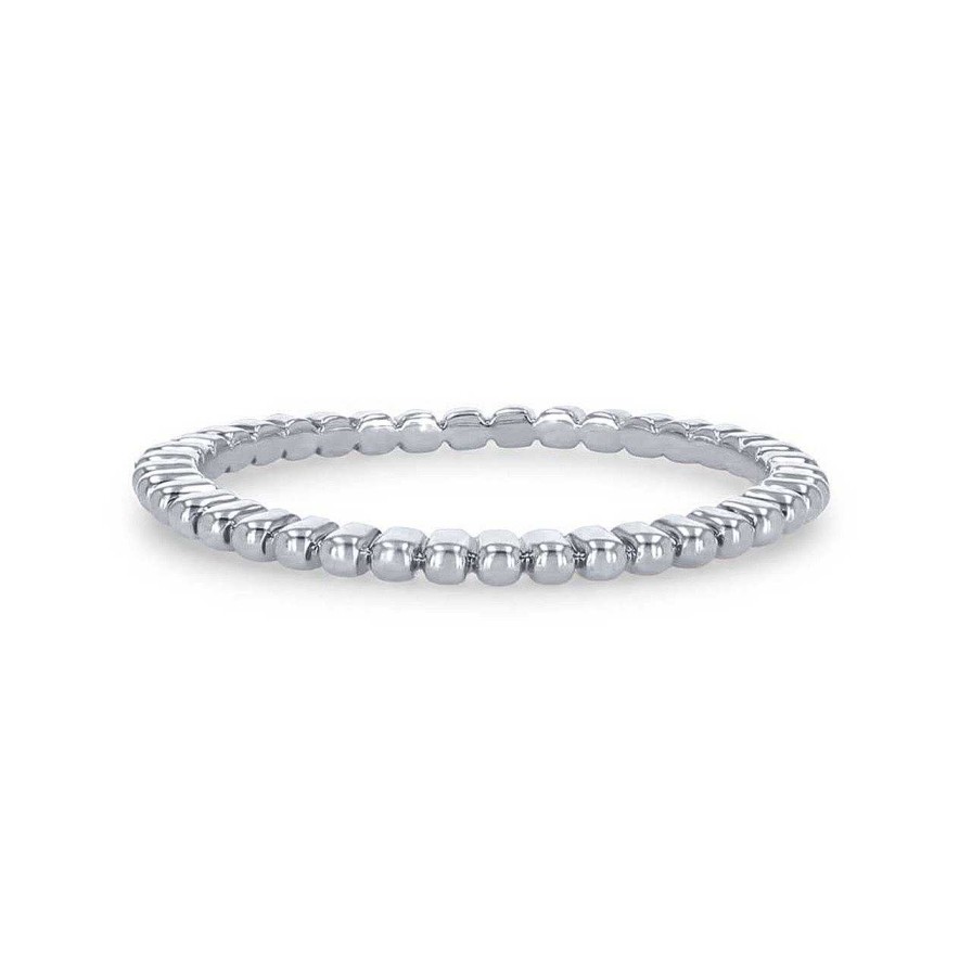 Diamonds Direct Women'S Bands | Beaded Wedding Band By Classique White Gold 14K