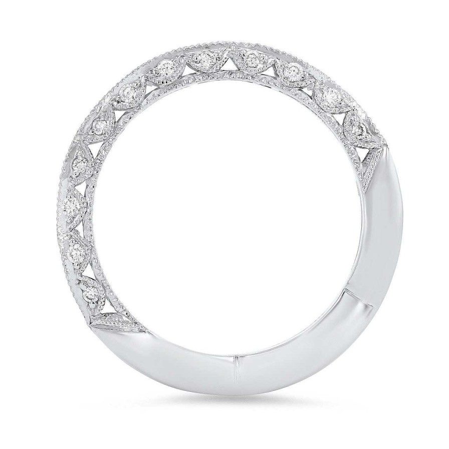 Diamonds Direct Women'S Bands | Tacori Classic Crescent Three Sided Wedding Band White Gold 18K