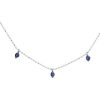 Diamonds Direct Necklaces & Pendants | Blue Sapphire Station Necklace White Gold 14K