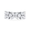 Diamonds Direct Women'S Bands | Mixed Diamond Floral Inspired Band White Gold 14K