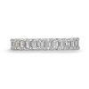 Diamonds Direct Women'S Bands | Michael M. Emerald Diamond 3/4 Way Wedding Band White Gold 18K