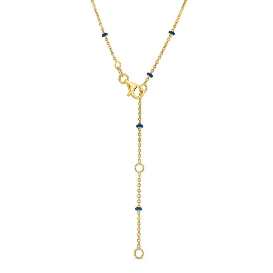 Diamonds Direct Necklaces & Pendants | Navy Enamel Accent Station Necklace