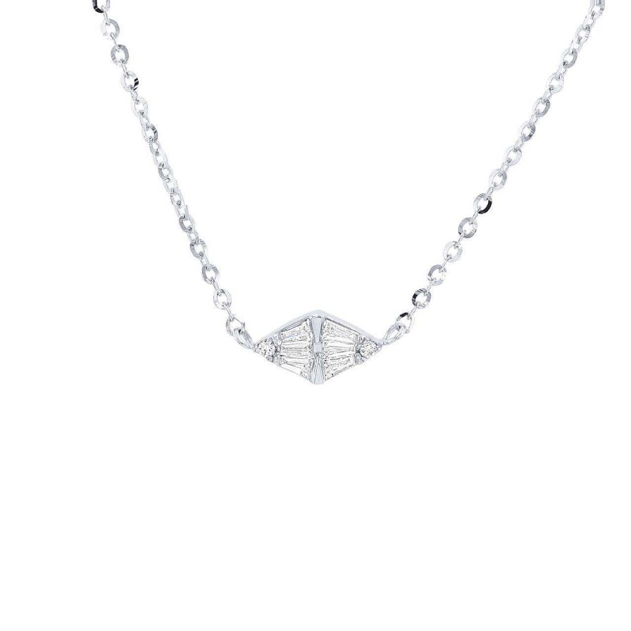 Diamonds Direct Necklaces & Pendants | Mixed-Cut Diamond Mosaic Pendant White Gold 14K