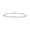 Diamonds Direct Bracelets | Petite Alternating Diamond Tennis Bracelet White Gold 14K