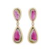 Diamonds Direct Earrings | Watermelon Tourmaline Bezel Earrings