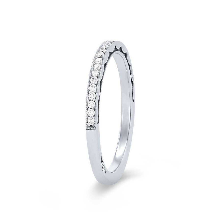 Diamonds Direct Women'S Bands | Tacori Sculpted Crescent Wedding Band White Gold 18K