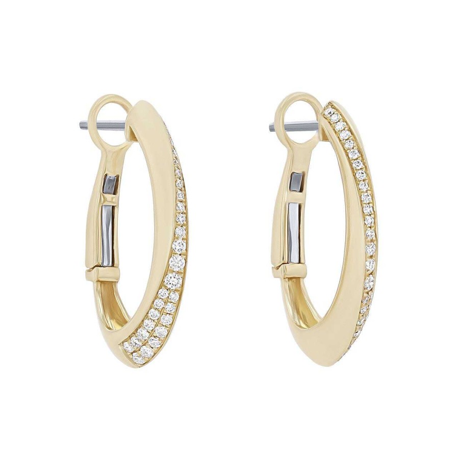 Diamonds Direct Earrings | Simon G. Knife Edge Diamond Hoop Earrings