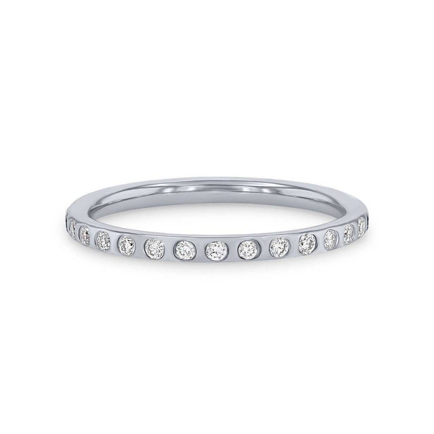 Diamonds Direct Women'S Bands | Inlay Diamond Eternity Band By Classique White Gold 14K