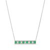 Diamonds Direct Necklaces & Pendants | Three Row Emerald And Diamond Bar Necklace