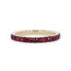 Diamonds Direct Women'S Bands | Ruby Wedding Band Yellow Gold 14K