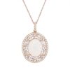 Diamonds Direct Necklaces & Pendants | Opal And Morganite Halo Pendant Rose Gold 14K