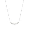 Diamonds Direct Necklaces & Pendants | Alternating Diamond And Pearl Curved Bar Necklace