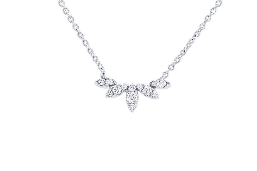 Diamonds Direct Necklaces & Pendants | Diamond Floral Inspired Curve Pendant