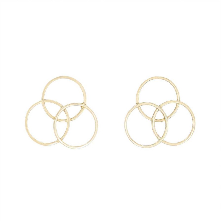 Diamonds Direct Earrings | Gold Tri-Circle Earrings