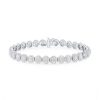 Diamonds Direct Bracelets | Oval Diamond Halo Tennis Bracelet White Gold 14K