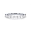 Diamonds Direct Women'S Bands | Horizontal Emerald Diamond Wedding Band By Ses Creations White Gold 14K