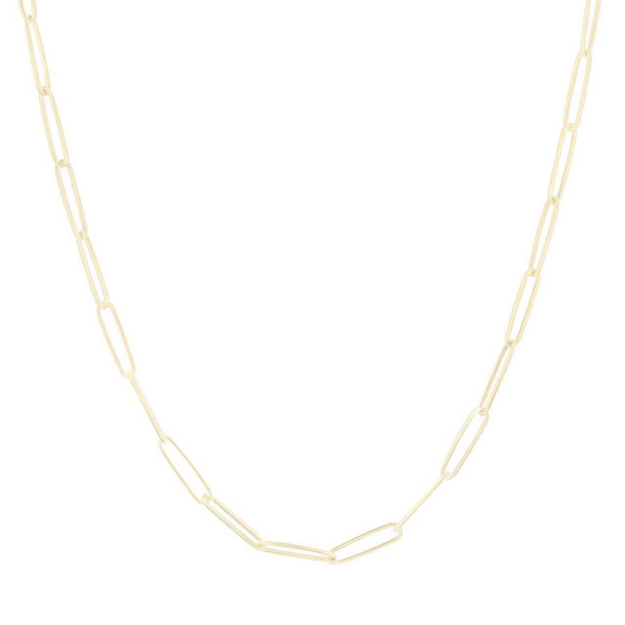 Diamonds Direct Necklaces & Pendants | Gold 18 Inch Paperclip Chain Necklace Yellow Gold 14K