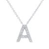 Diamonds Direct Necklaces & Pendants | Diamond Initial Pendant White Gold 14K